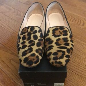 J.Crew Leopard Smoking Slippers